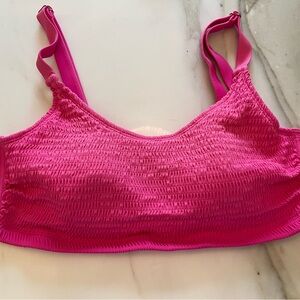 Wild Fable Hot Pink Smocked Bikini Top